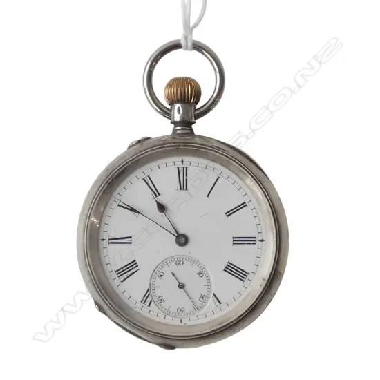 Early 20thC SILVER OPEN FACE POCKET WATCH stamped 'Argent 935' running