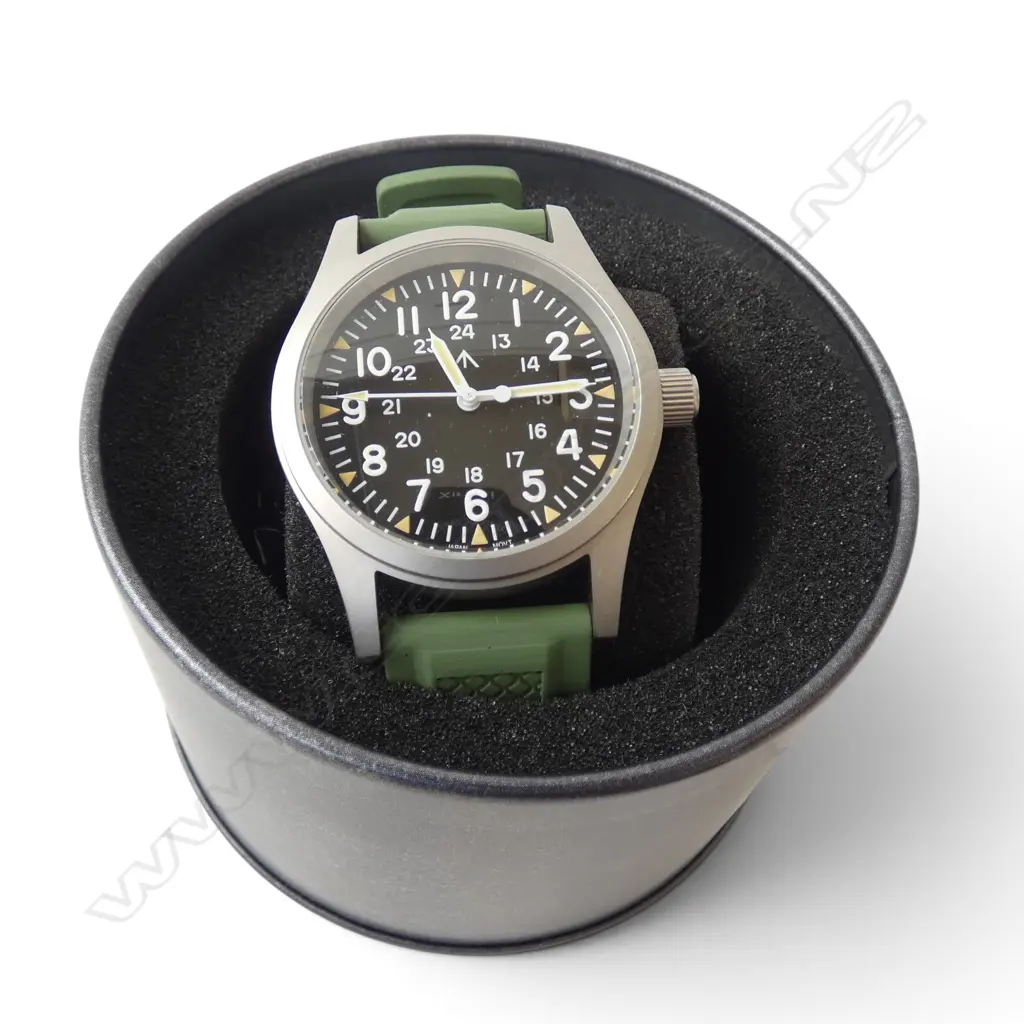 Militado ML05 38mm military field watch. Black dial. Running. With tin & box  Image 1++