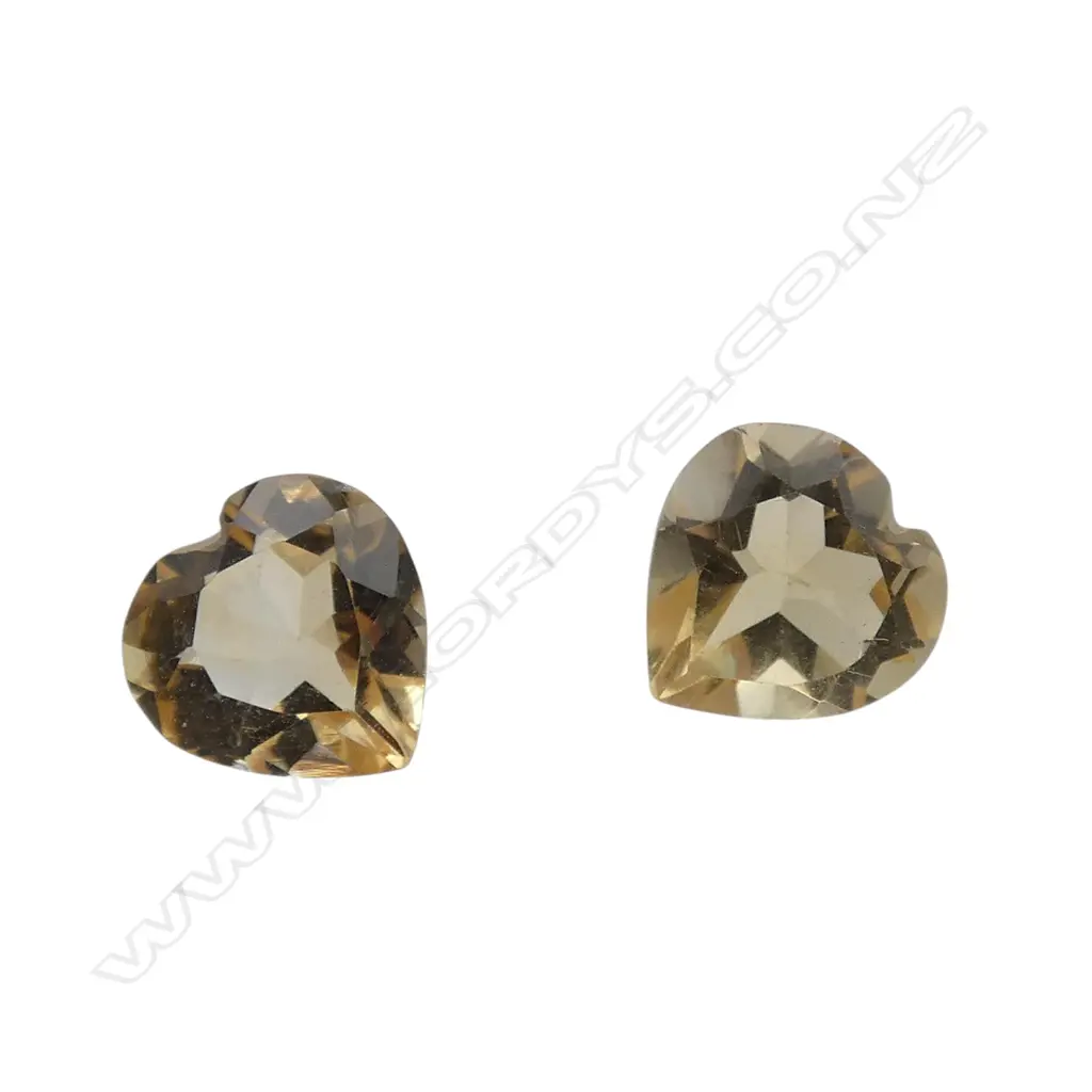 PR LOOSE HEART CUT CITRINES, 1.5ct ea  Image 1++