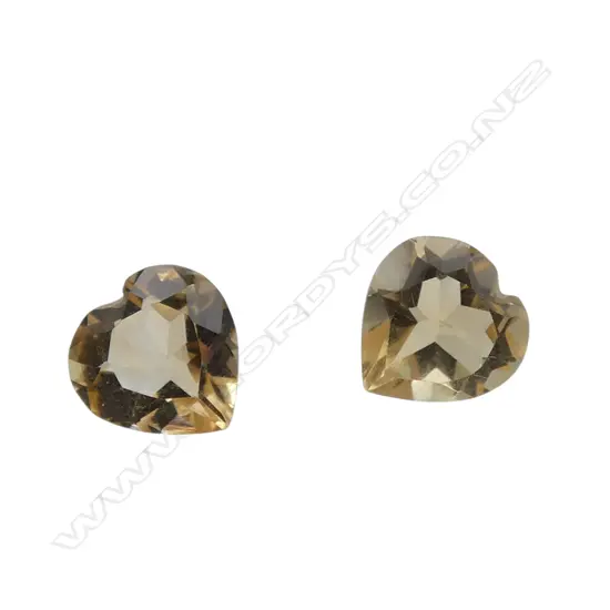 PR LOOSE HEART CUT CITRINES, 1.5ct ea 