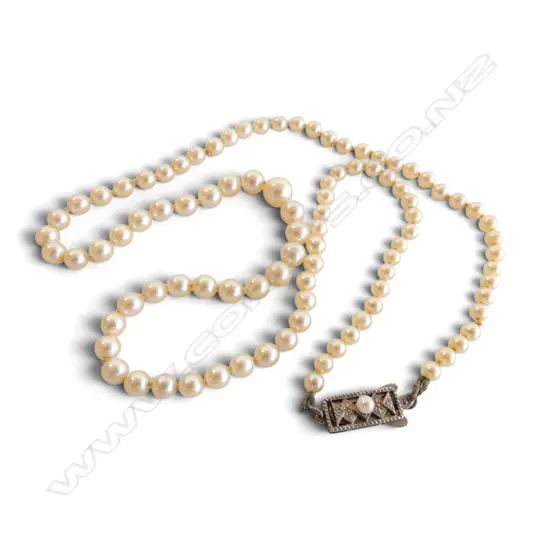 MIKIMOTO PEARL NECKLACE L.500mm + BOX