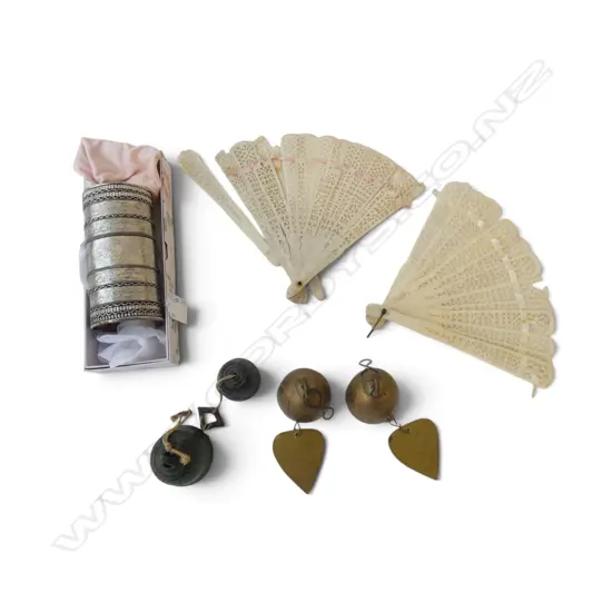 3 BELLS, ETHNIC CUFF & 2 BONE FANS faults 