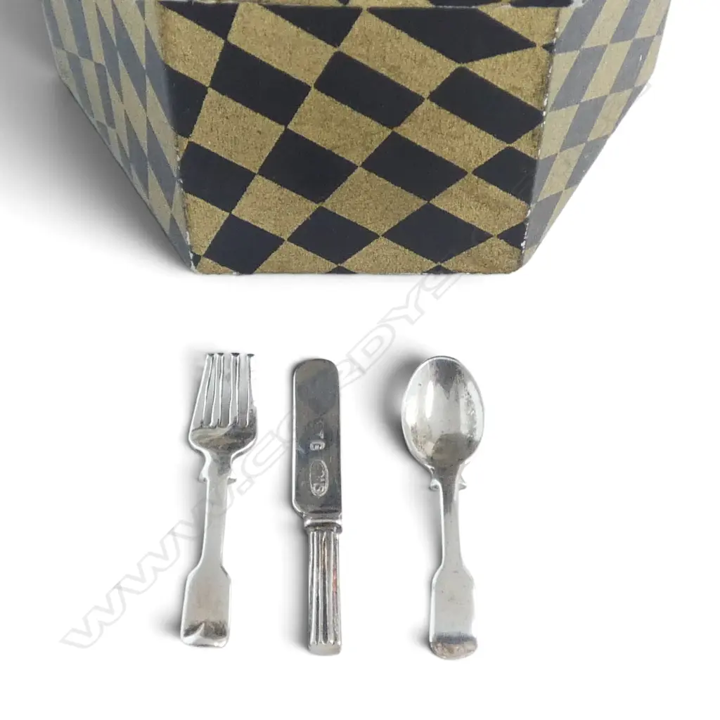 3 PC MINIATURE STG SILVER CUTLERY Image 1++