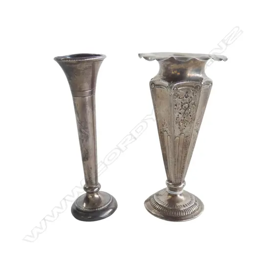2 STG SILVER POSEY VASES H.120mm WEIGHTED