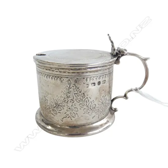 STG SILVER MUSTARD POT, B'HAM 1891 107gms