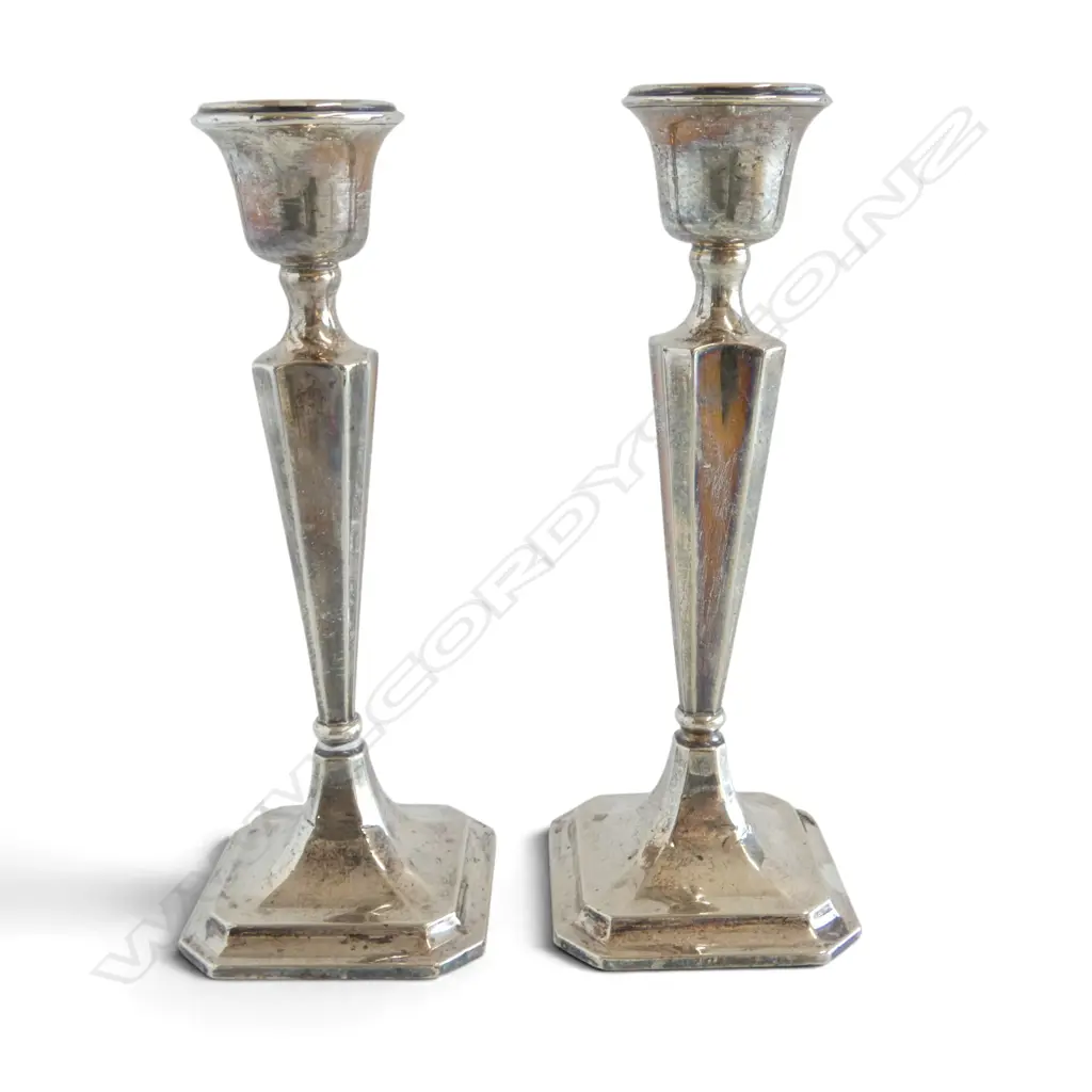 PR STG SILVER CANDLESTICKS, B'HAM 1918 H.220mm Image 1++