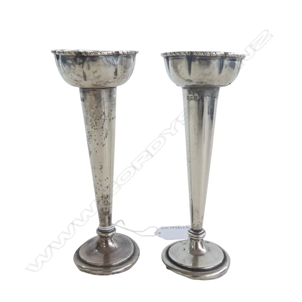 PR S/SILVER SPECIMEN VASES H150MM 153GMS Image 1++