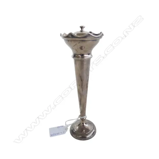 STG SILVER VASE, B'HAM 1968 H.185mm + LID