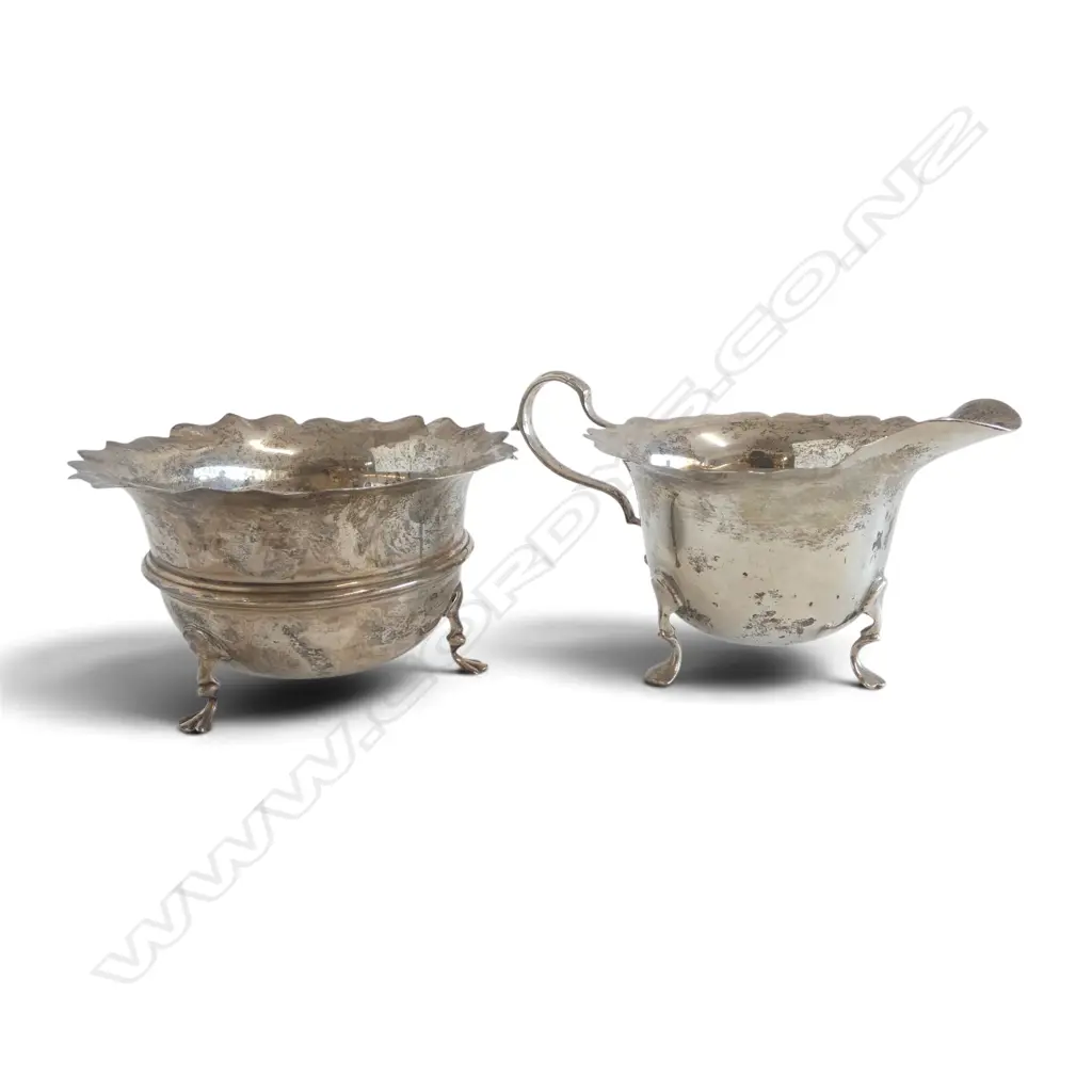 STG SILVER MILK JUG & SUGAR BOWL, 89gms Image 1++