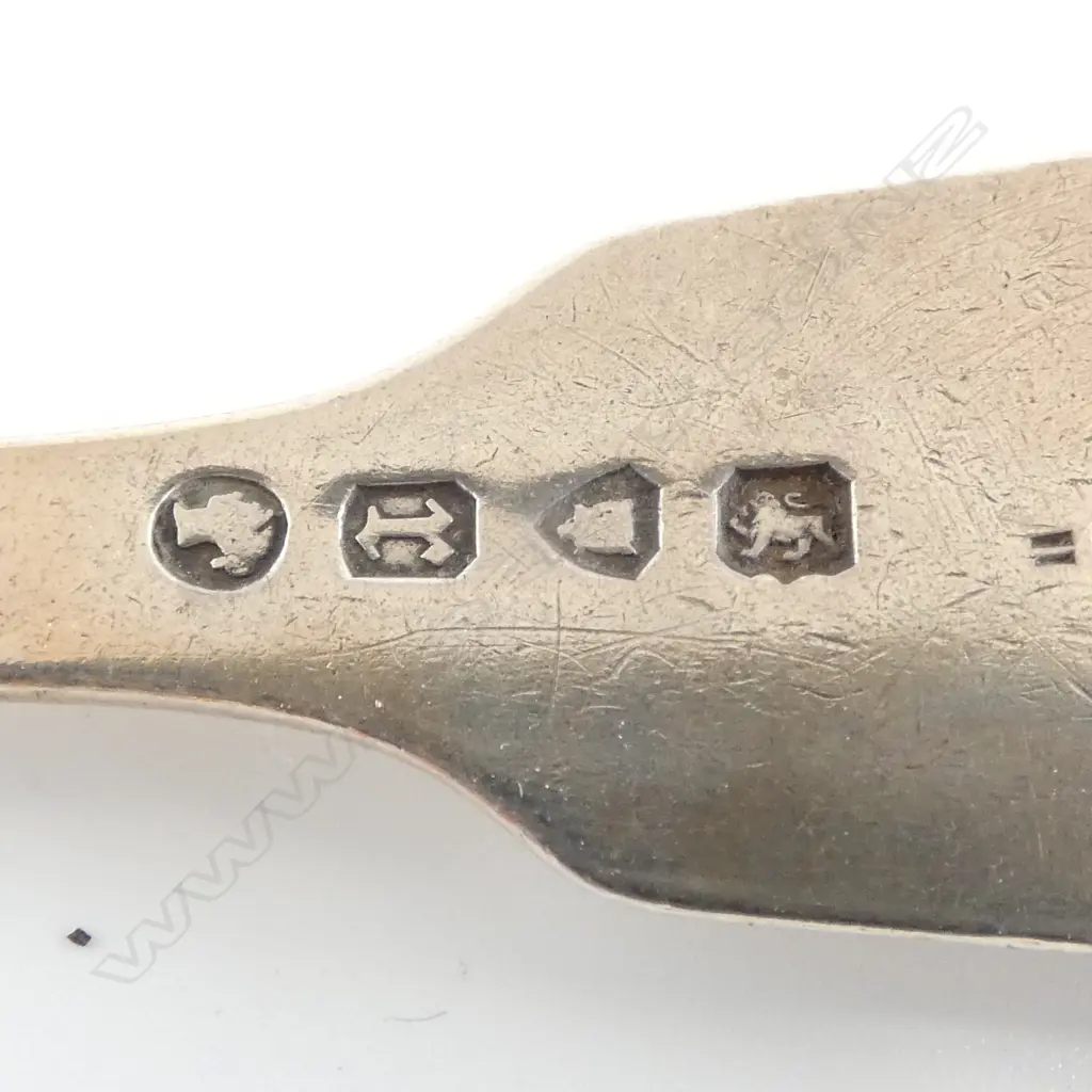 SET 6 London 1872 SILVER TABLE FORKS Ramage family crested carter 'Poco a Poco' (Little by Little). 427gms Image 1++