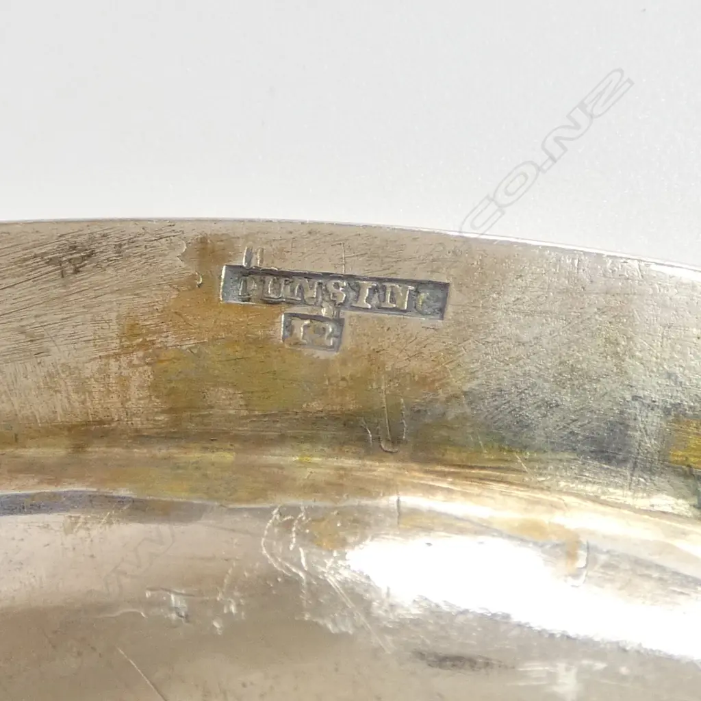CONTINENTAL SILVER TRAY, STAMPED 'DUNSING '12', W.340mm, 657gms Image 1++
