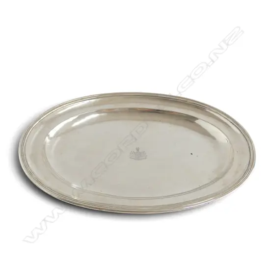 CONTINENTAL SILVER TRAY, STAMPED 'DUNSING '12', W.340mm, 657gms