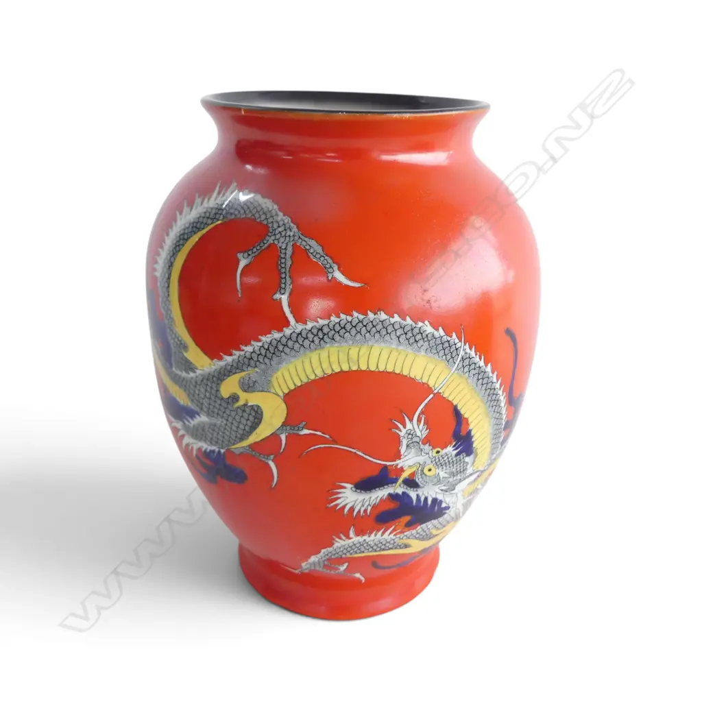 EARLY 20TH CENT BISHOP & STANIER DRAGONS VASE H195MM Image 1++