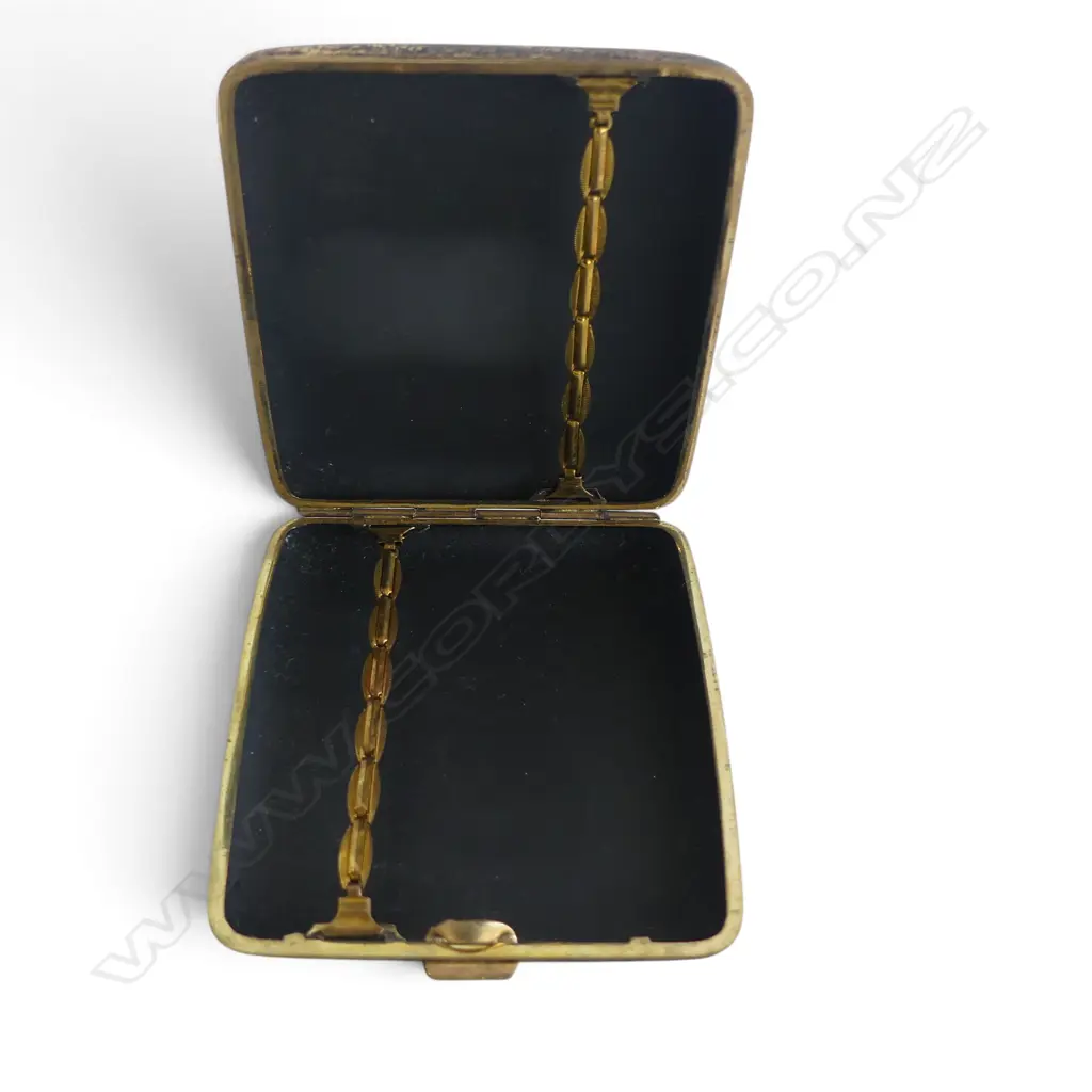 JAPANESE DAMASCENE CIGARETTE CASE WITH INTRICATE DESIGN L110MM Image 1++