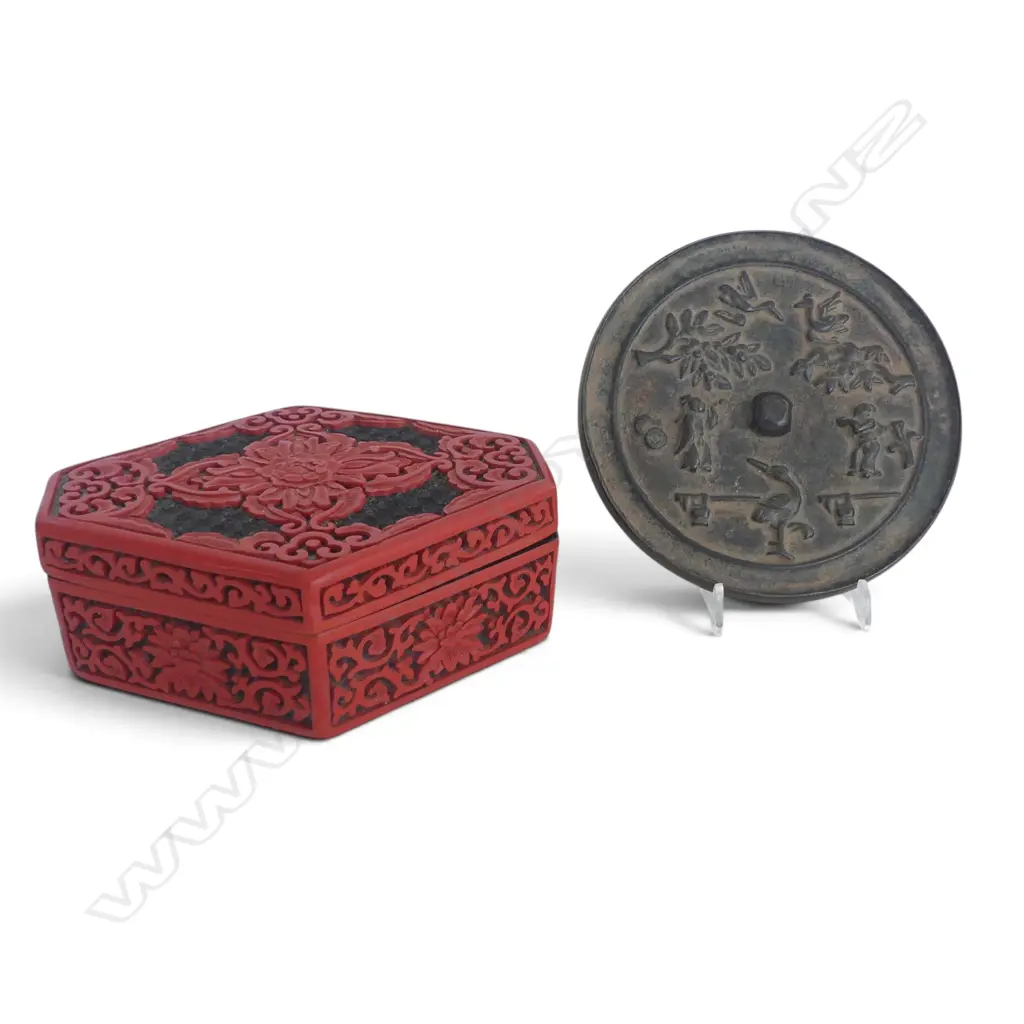 CHINESE CAST BRONZE DISC + RESIN BOX Dia.135mm Image 1++