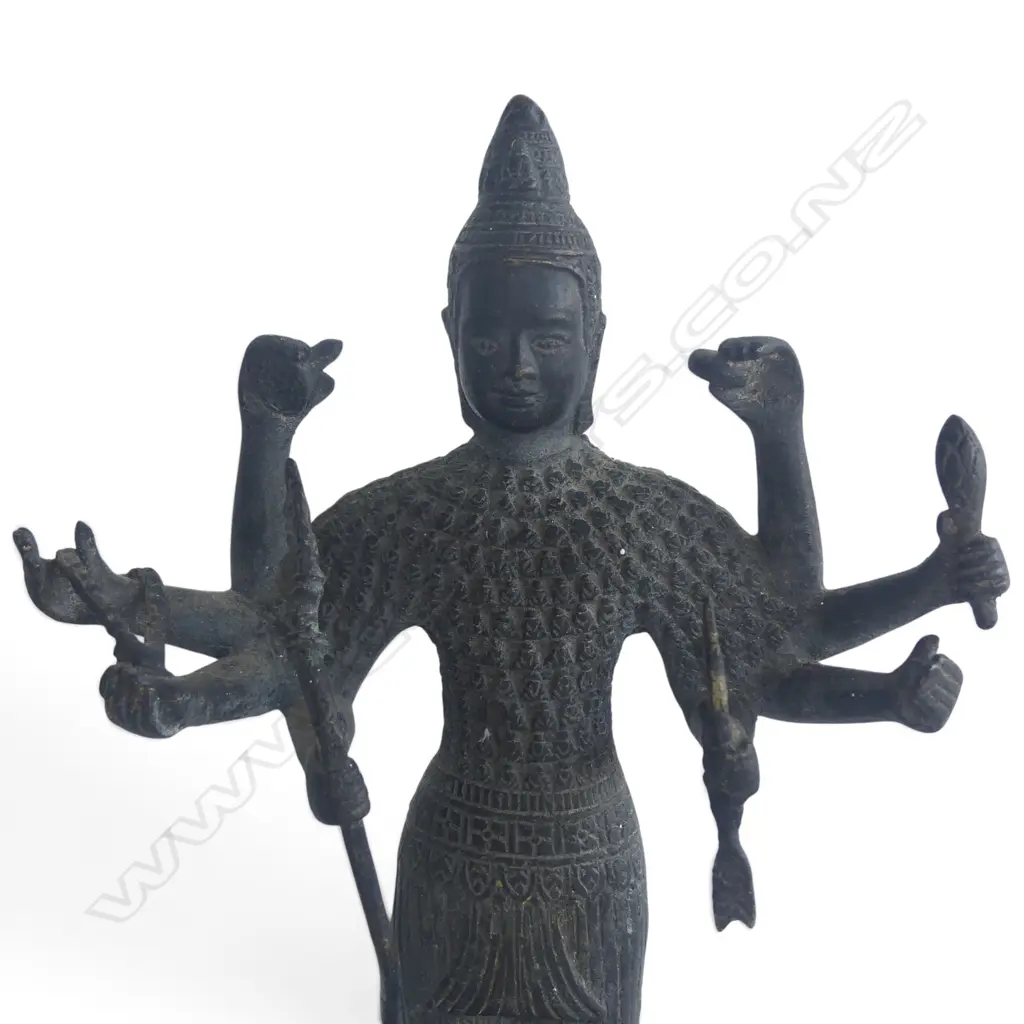 2 METAL STATUES; GANESH & BUDDHAVISTA H.280mm Image 1++