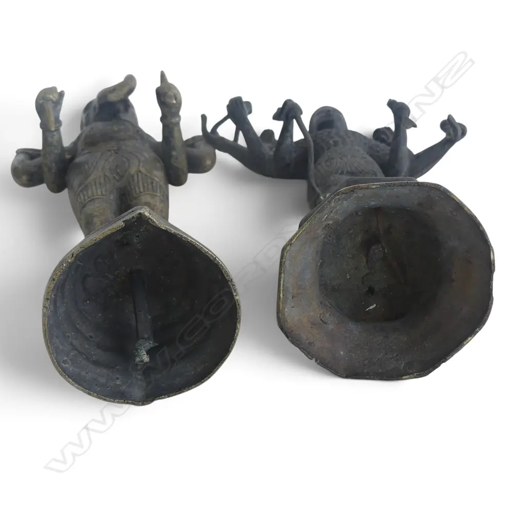 2 METAL STATUES; GANESH & BUDDHAVISTA H.280mm Image 1++