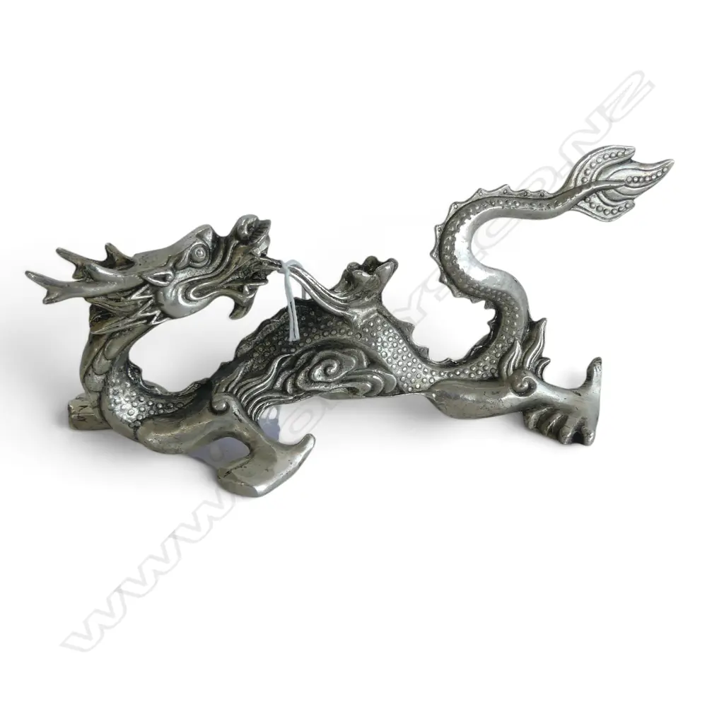 ORIENTAL SILVER METAL DRAGON L.225mm Image 1++