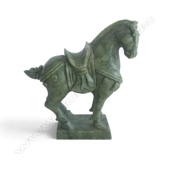 CHINESE HARDSTONE CARVED HORSE H180MM
