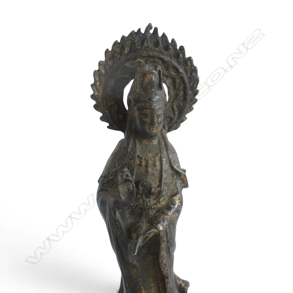 ORIENTAL GILT METAL FIGURE H.220mm Image 1++