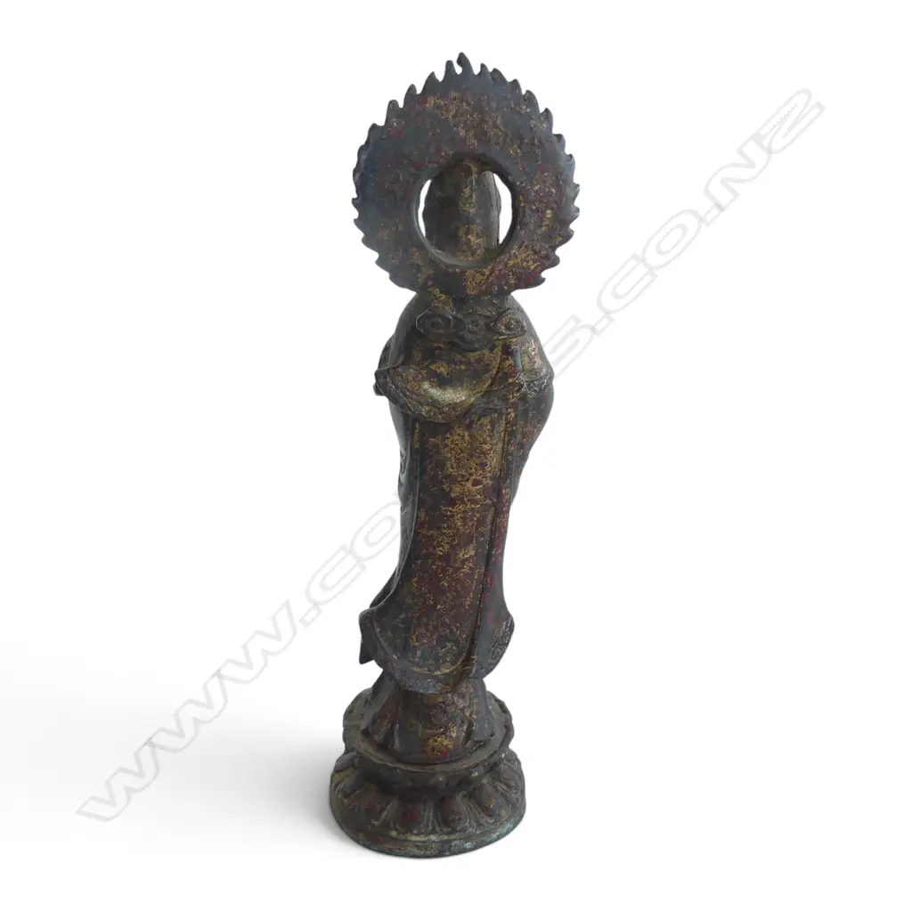 ORIENTAL GILT METAL FIGURE H.220mm Image 1++