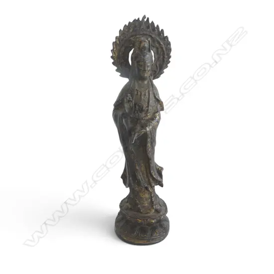 ORIENTAL GILT METAL FIGURE H.220mm