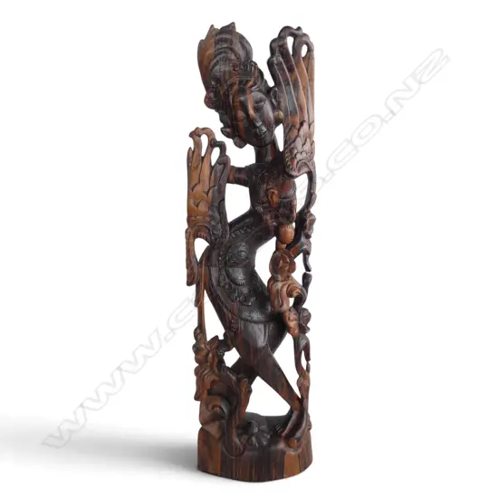 CARVED WOODEN INDONESIAN FIGURE H.590mm