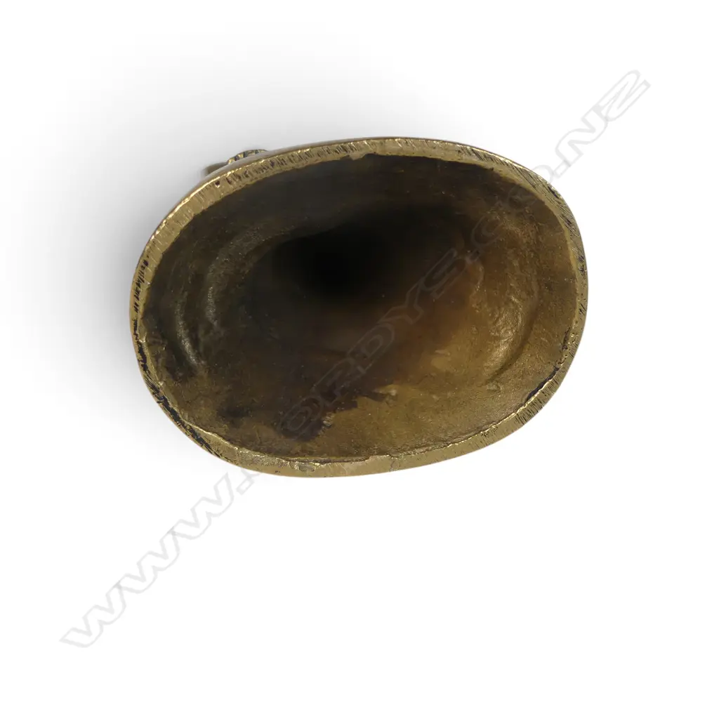 AGED BRONZED FIGURINE OF SEATING GANESHA ON A LOTUS FLOWER PEDESTAL, 80 X 65MM Image 1++