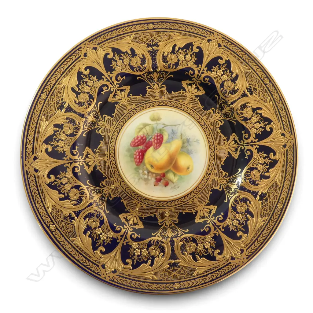 ROYAL WORCESTER GILDED HAND-PAINTED FRUIT CABINET PLATE Dia.270mm  Image 1++
