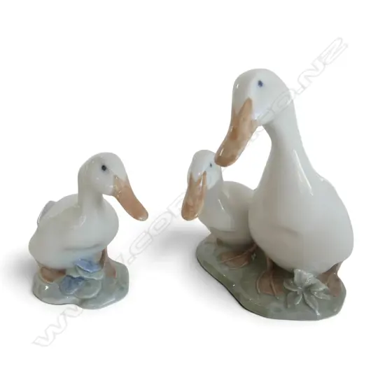 ROYAL COPENHAGEN DUCK PAIR H.140mm + SINGLE DUCK ORNAMENT by Olaf Mathiesen c.1980-1989