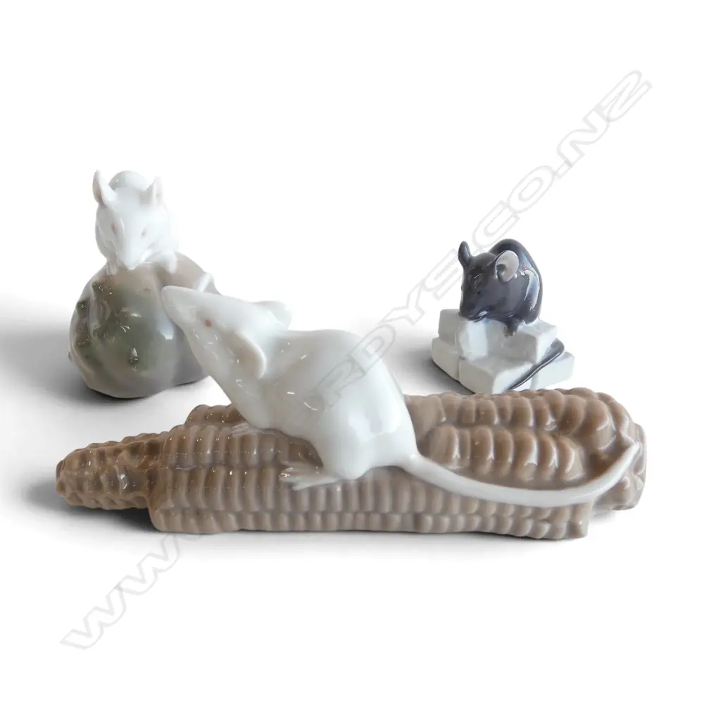3 ROYAL COPENHAGEN MICE ORNAMENTS L.130mm Image 1++