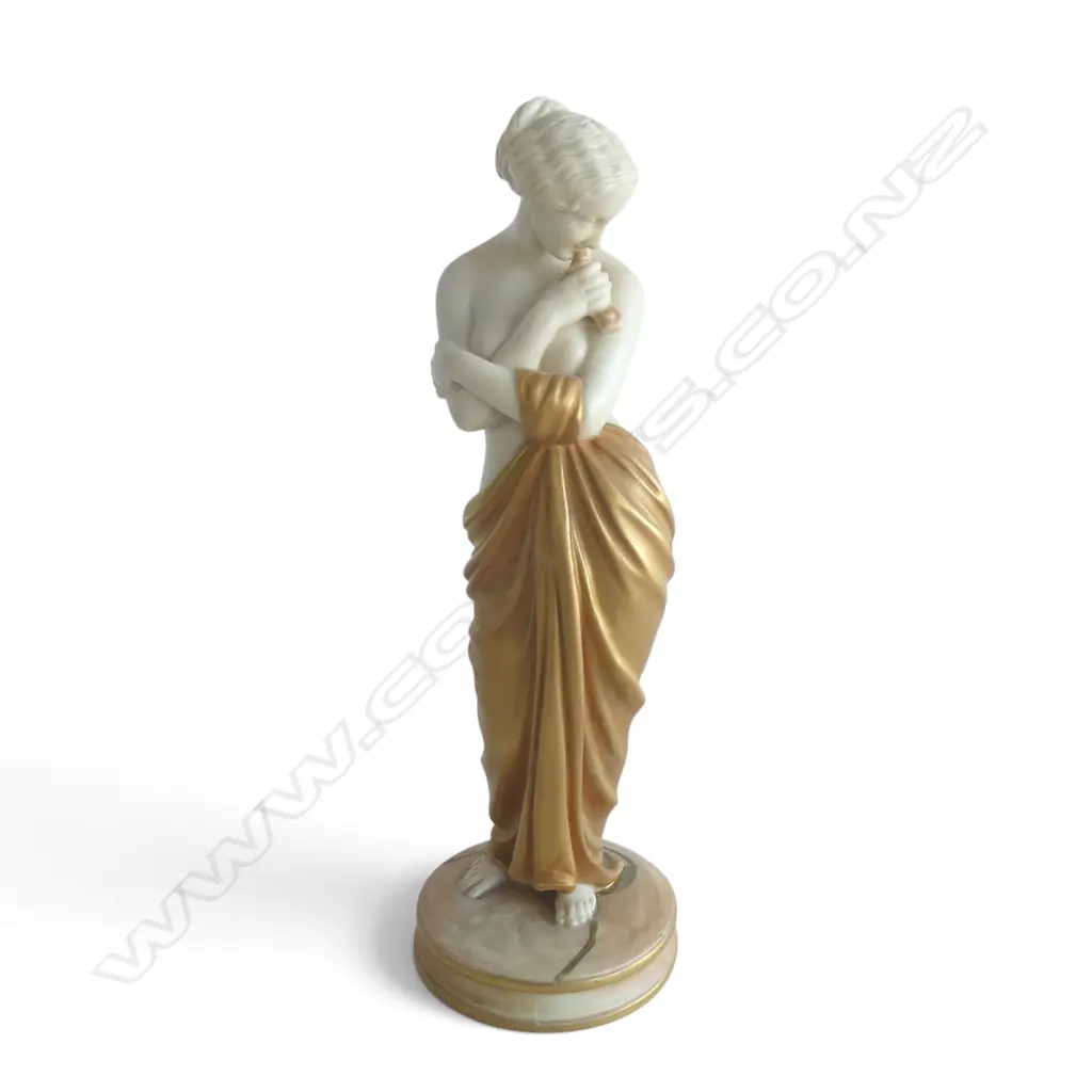 FIGURE "JOY" DESIGNED BY JAMES  HADLEY FOR ROYAL WORCESTER AROUND 1902. Repair to base base. Image 1++