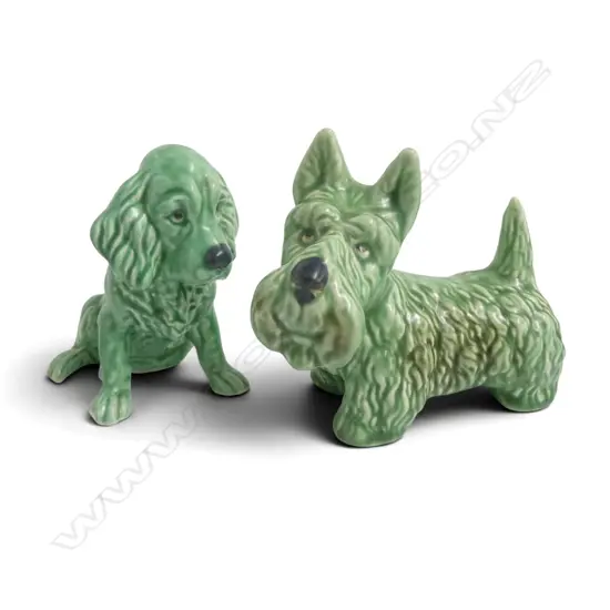 2 PCS SYLVAC, SPANIEL #18, H.120mm & SCOTTIE DOG, H.130mm