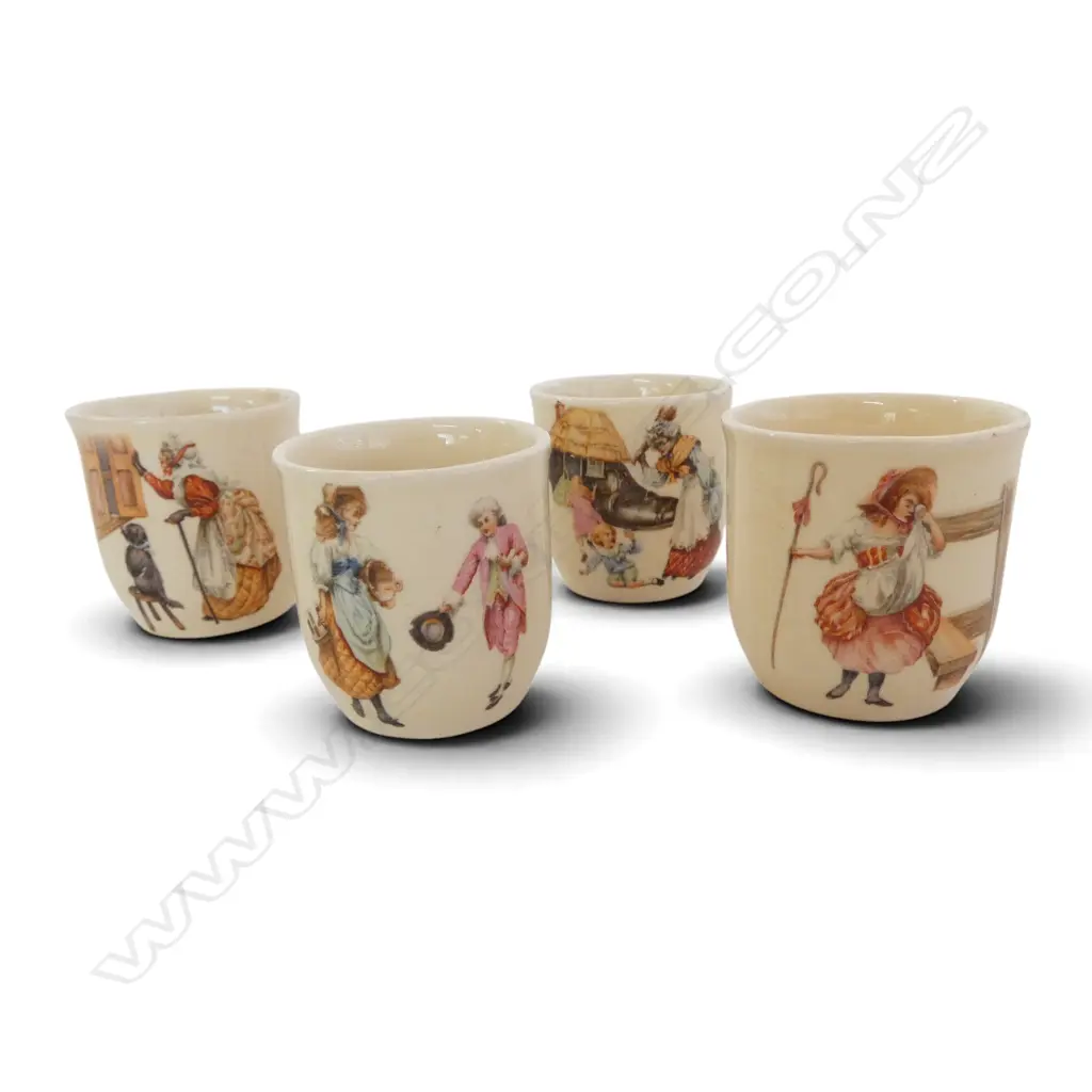 4 ROYAL DOULTON NURSERY RHYME EGG CUPS (1903-1936)  Image 1++