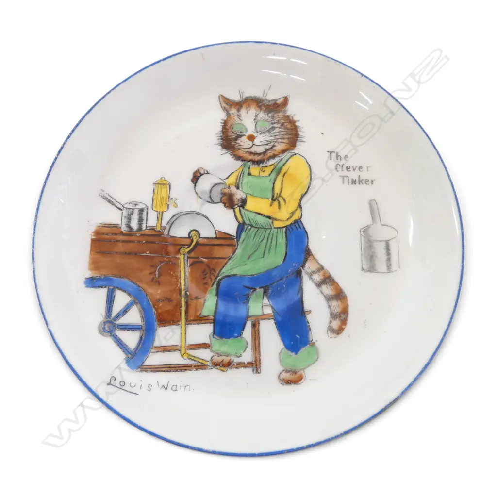 LOUIS WAIN ILLUSTRATED VINTAGE CUP/SAUCER, Paragon China 'Tinker Tailor' series Image 1++