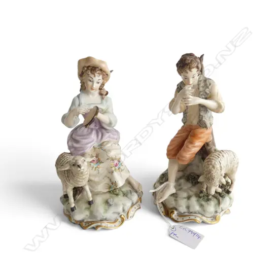 PR PORCELAIN FIGURES; SHEPHERD & COMPANION H.190mm base w. minor repair