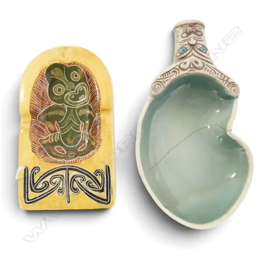 ESSEXWARE TIKI ASHTRAY & CROWN LYNN TIKI ASHTRAY fault L.180mm