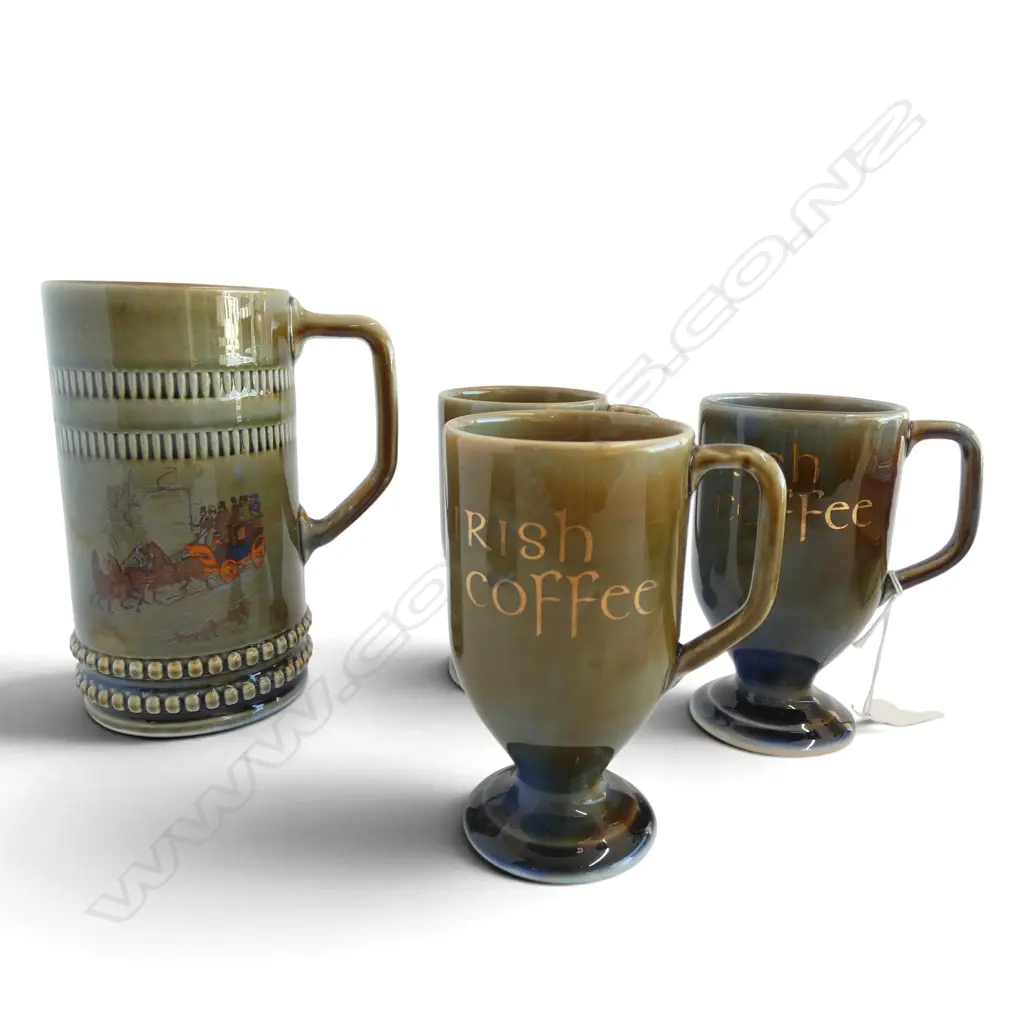 3 WADE IRISH COFFEE MUGS H.130mm + LG TANKARD Image 1++