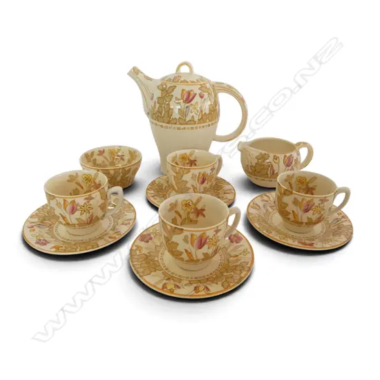 1930S WOODS BURSLEM COFFEE SET DESIGNED BY SUZIE COOPER H COFFEE POT 170MM