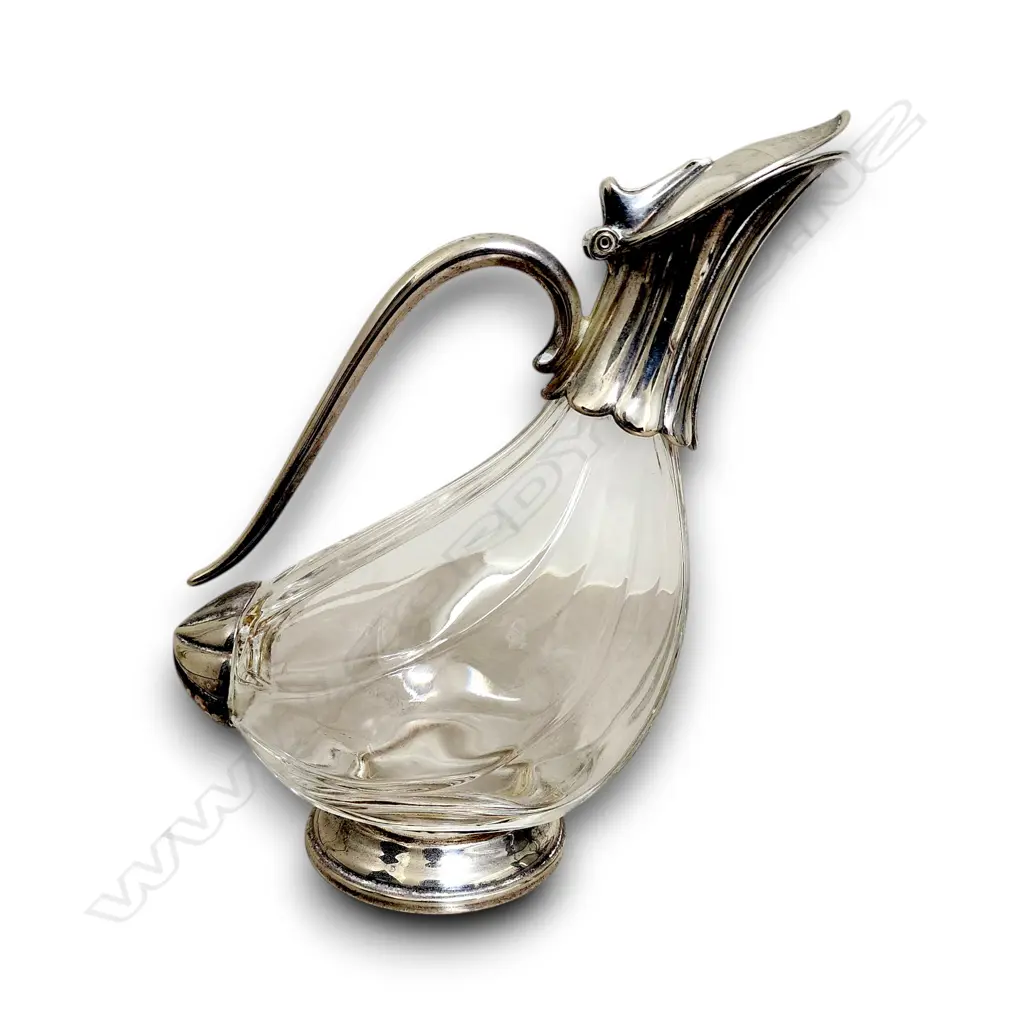 VINTAGE SILVER PLATED DUCK SHAPED DECANTER 250H mm Image 1++