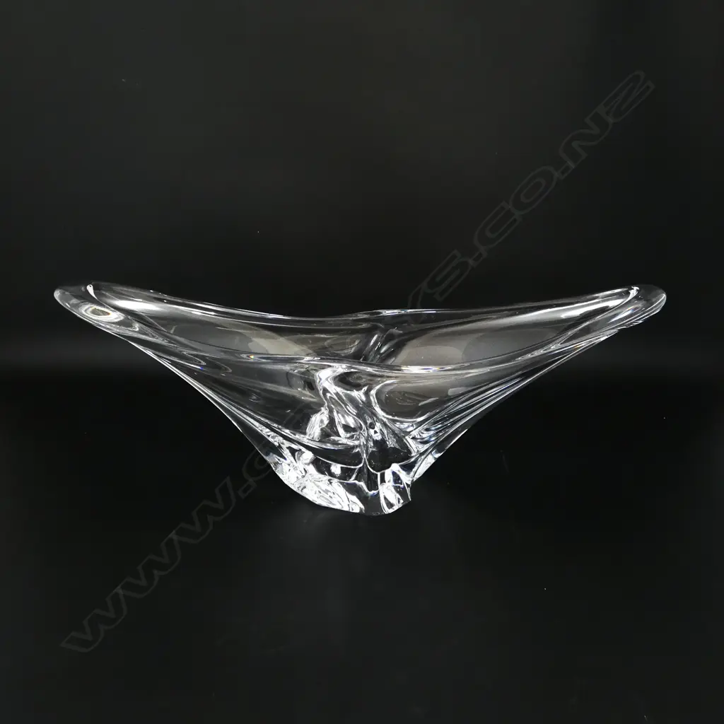DAUM ART GLASS VASE base w. etched Nancy France mark L.450mm Image 1++