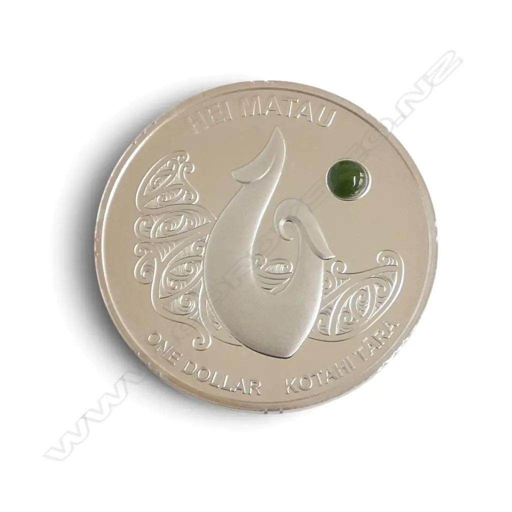 CASED N.Z. HEI MATAU 1oz .999 SILVER PROOF COIN  Image 1++
