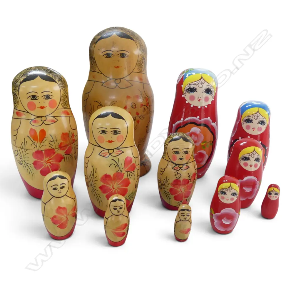 2 BABUSHKA RUSSIAN DOLL SETS  H185MM TALLEST Image 1++