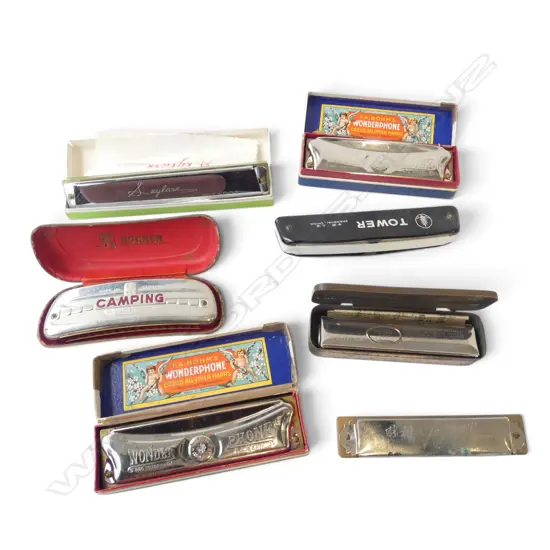 7 VINTAGE HARMONICAS 