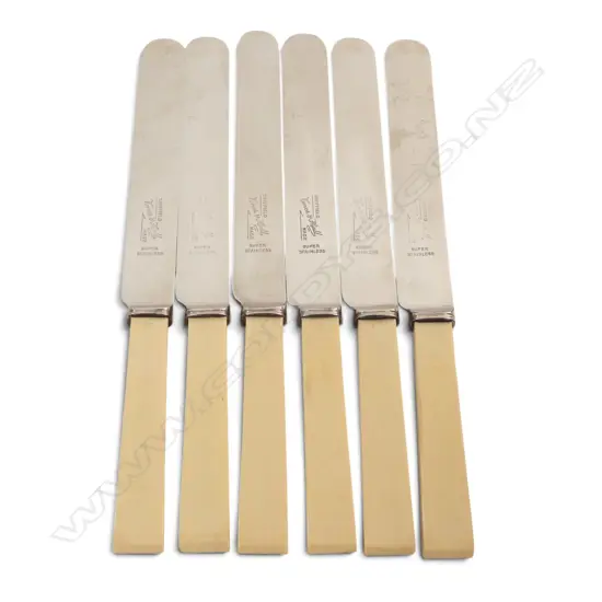 SIX IVORINE HANDLED KNIVES