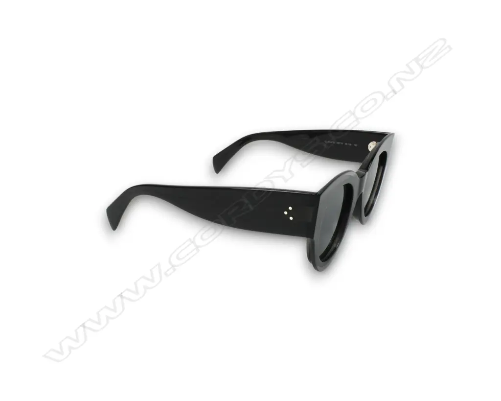 CELINE PETRA CL41447/S SUNGLASSES CHUNKY CAT-EYE ACETATE FRAME IN A TRANSPARENT GREY AND BLACK TONE Image 1++