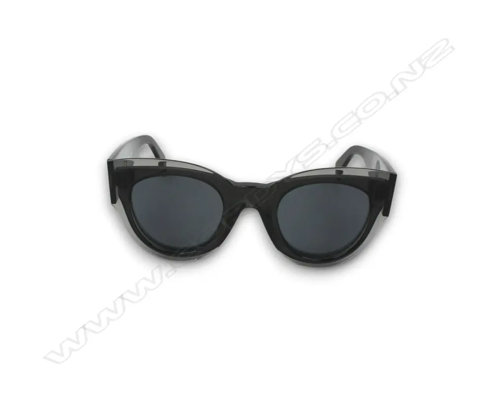CELINE PETRA CL41447/S SUNGLASSES CHUNKY CAT-EYE ACETATE FRAME IN A TRANSPARENT GREY AND BLACK TONE Image 1++