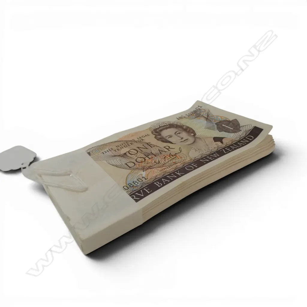 BUNDLE 100 X $1 NZ BANKNOTES consecutive numbers Don Brash ANS108801 to ANS108900 Image 1++