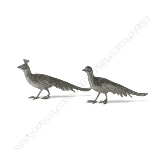 2 CHROME METAL PEACOCKS L.240mm