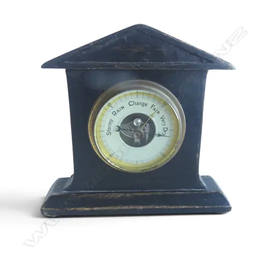 WEST GERMAN BAROMETER IN DECORATIVE WOODEN SURROUND H195MM